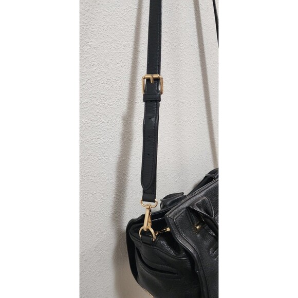 Vince Camuto Margi Leather Shoulder Bag color Black gold metal - Picture 4 of 12